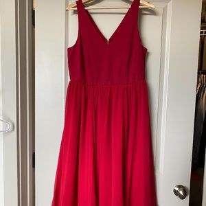 Torrid red chiffon midi dress